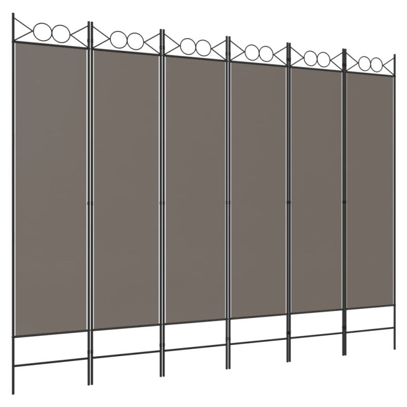 Produktbild för Rumsavdelare 6 paneler antracit 240x220 cm tyg