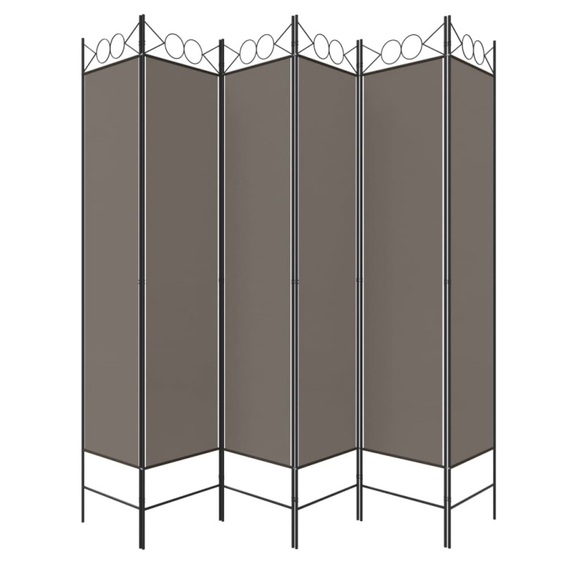 Produktbild för Rumsavdelare 6 paneler antracit 240x220 cm tyg