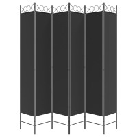 Miniatyr av produktbild för Rumsavdelare 6 paneler svart 240x220 cm tyg