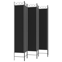 Miniatyr av produktbild för Rumsavdelare 6 paneler svart 240x220 cm tyg