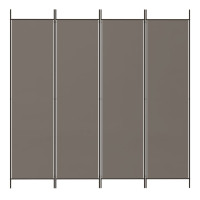 Miniatyr av produktbild för Rumsavdelare 4 paneler antracit 200x200 cm tyg