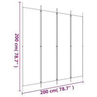 Produktbild för Rumsavdelare 4 paneler svart 200x200 cm tyg