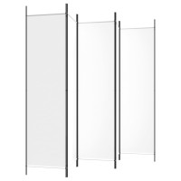 Miniatyr av produktbild för Rumsavdelare 5 paneler vit 250x200 cm tyg