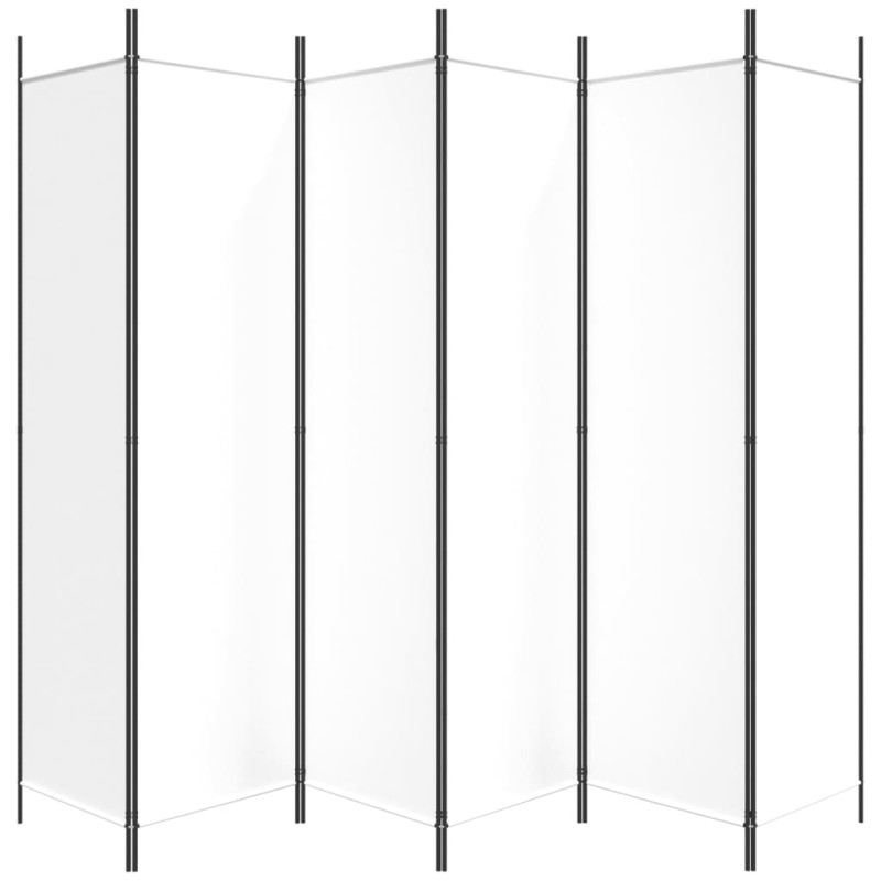 Produktbild för Rumsavdelare 6 paneler vit 300x200 cm tyg