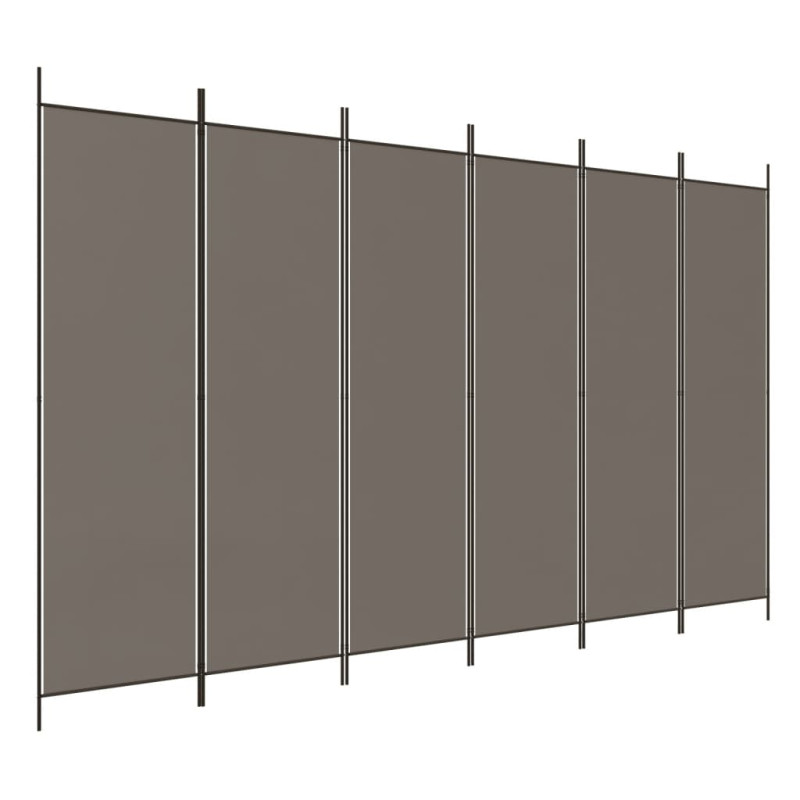 Produktbild för Rumsavdelare 6 paneler antracit 300x200 cm tyg