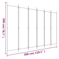 Produktbild för Rumsavdelare 6 paneler svart 300x200 cm tyg