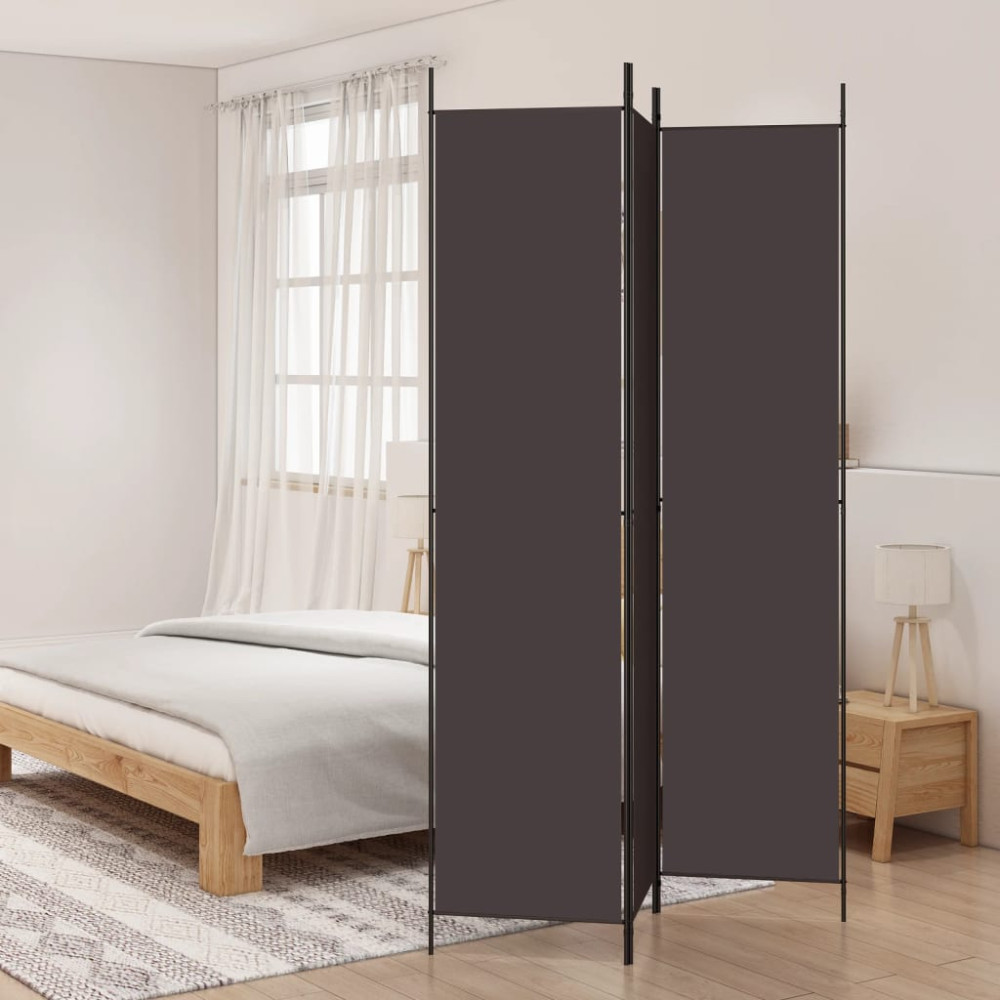 Produktbild för Rumsavdelare 3 paneler 150x220 cm brun tyg