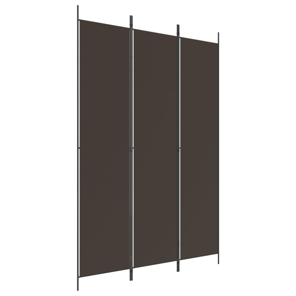Produktbild för Rumsavdelare 3 paneler 150x220 cm brun tyg