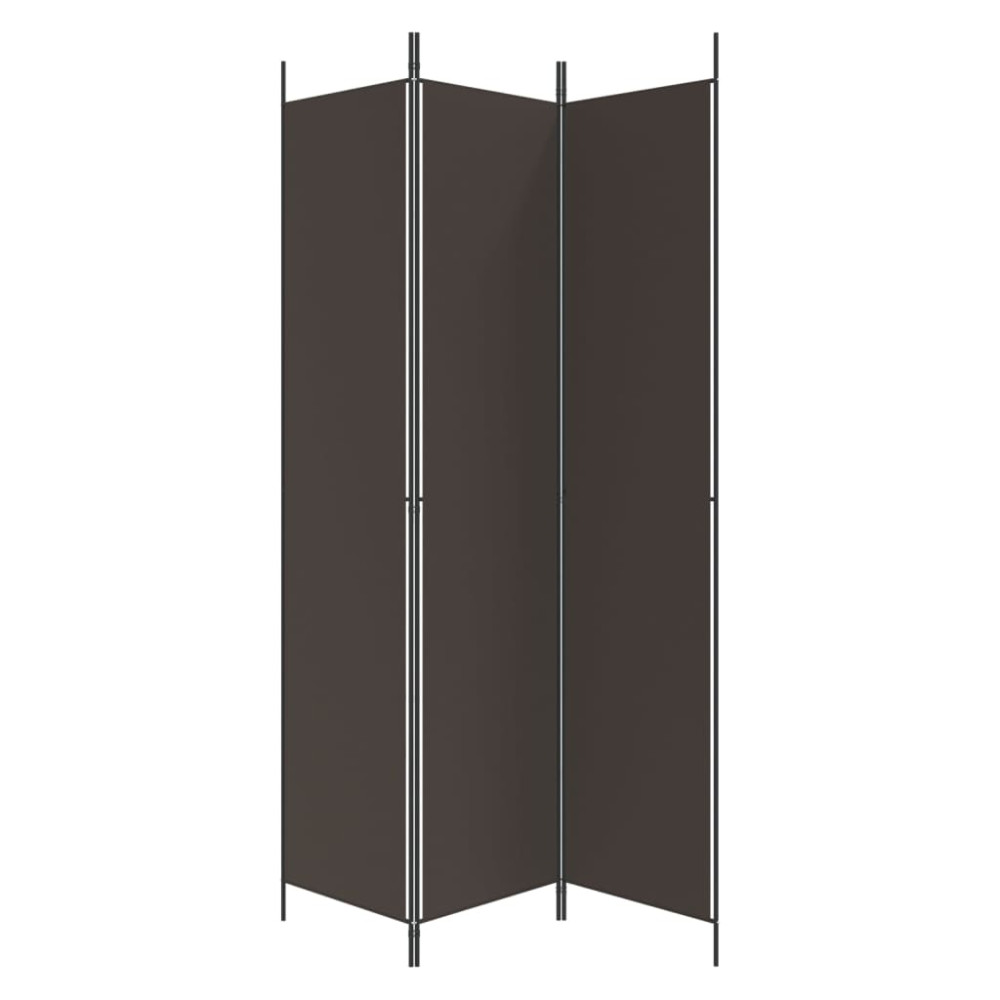 Produktbild för Rumsavdelare 3 paneler 150x220 cm brun tyg