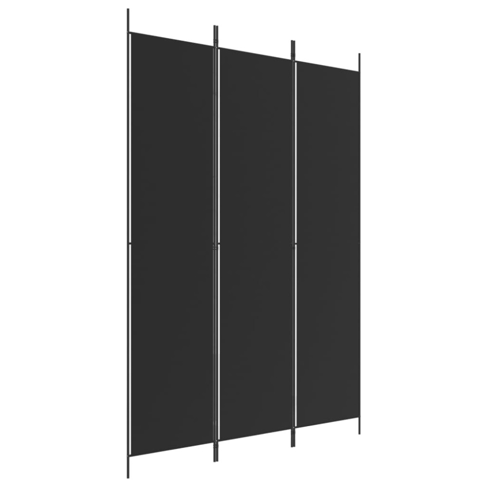 Produktbild för Rumsavdelare 3 paneler 150x220 cm svart tyg