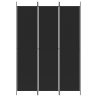 Produktbild för Rumsavdelare 3 paneler 150x220 cm svart tyg