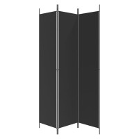 Produktbild för Rumsavdelare 3 paneler 150x220 cm svart tyg