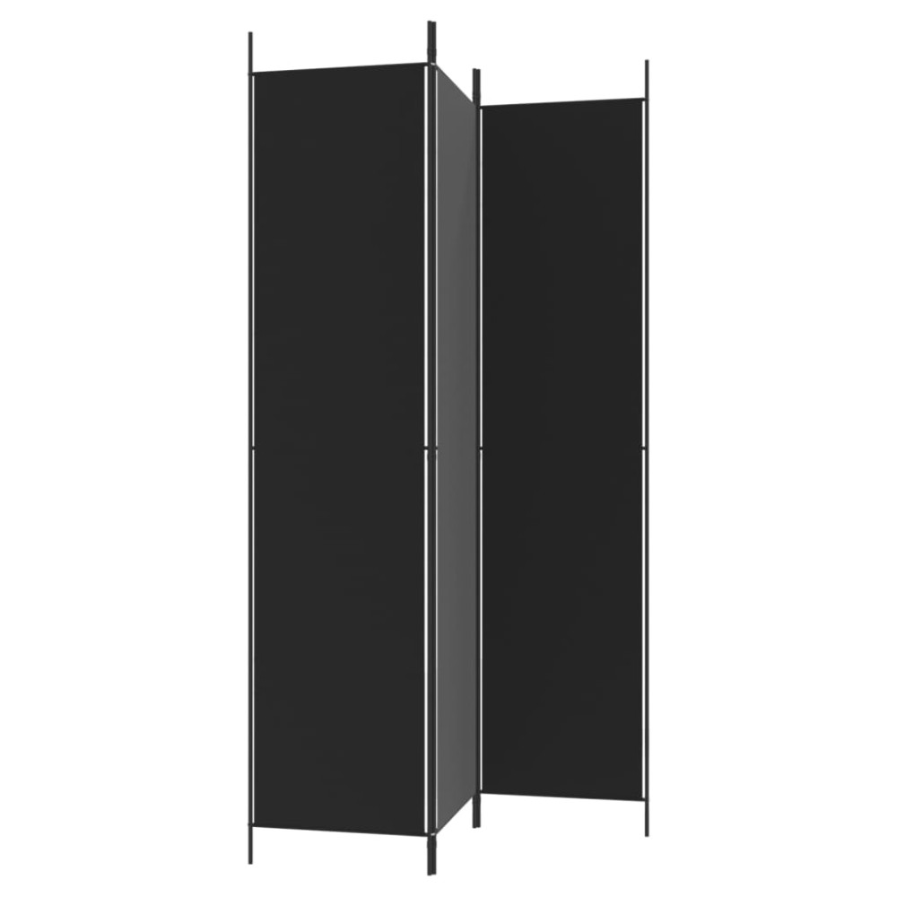 Produktbild för Rumsavdelare 3 paneler 150x220 cm svart tyg