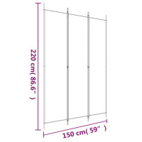 Produktbild för Rumsavdelare 3 paneler 150x220 cm svart tyg