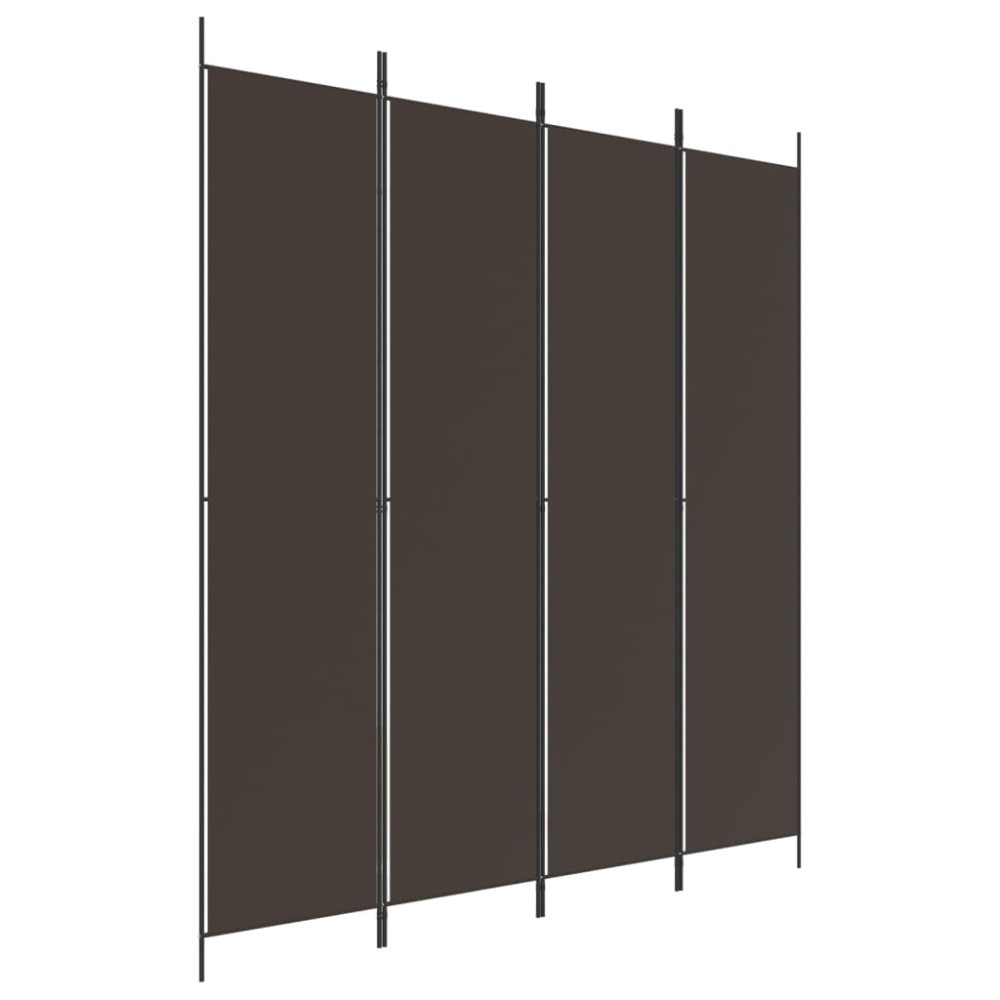 Produktbild för Rumsavdelare 4 paneler brun 200x220 cm tyg