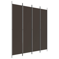 Produktbild för Rumsavdelare 4 paneler brun 200x220 cm tyg