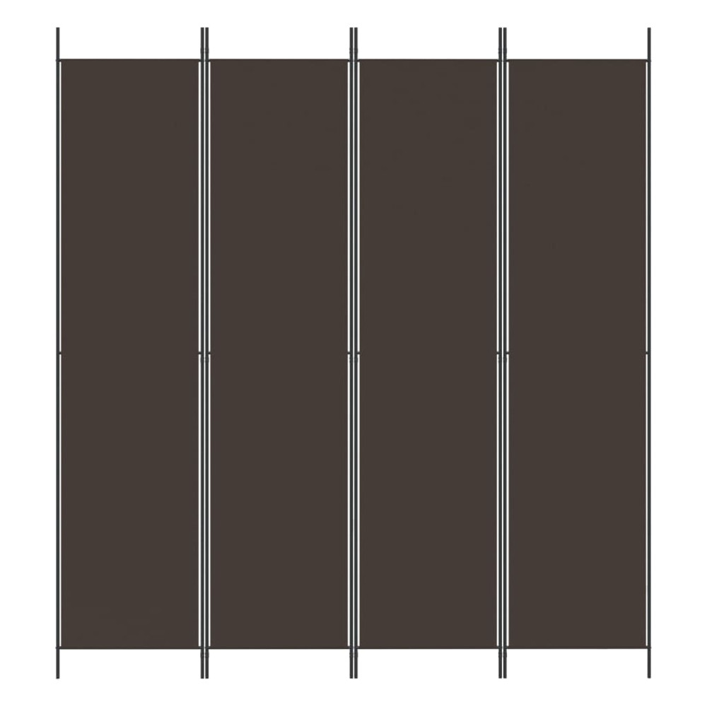 Produktbild för Rumsavdelare 4 paneler brun 200x220 cm tyg