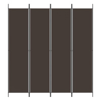 Produktbild för Rumsavdelare 4 paneler brun 200x220 cm tyg