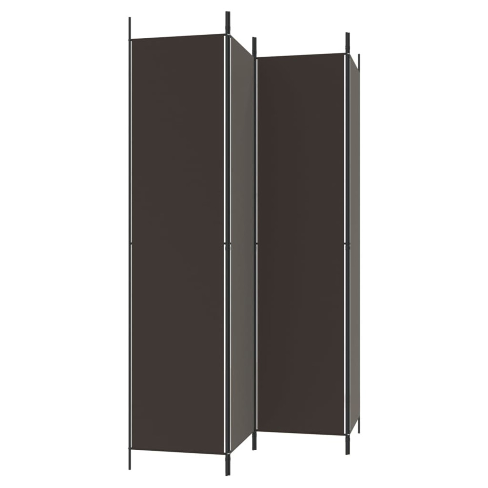 Produktbild för Rumsavdelare 4 paneler brun 200x220 cm tyg