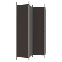 Produktbild för Rumsavdelare 4 paneler brun 200x220 cm tyg