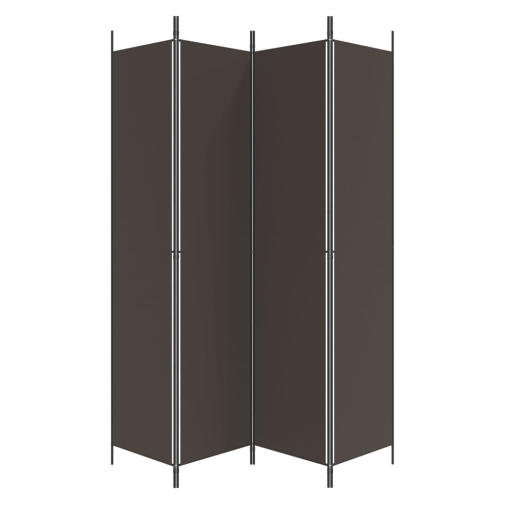 Produktbild för Rumsavdelare 4 paneler brun 200x220 cm tyg