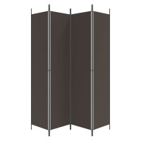Produktbild för Rumsavdelare 4 paneler brun 200x220 cm tyg