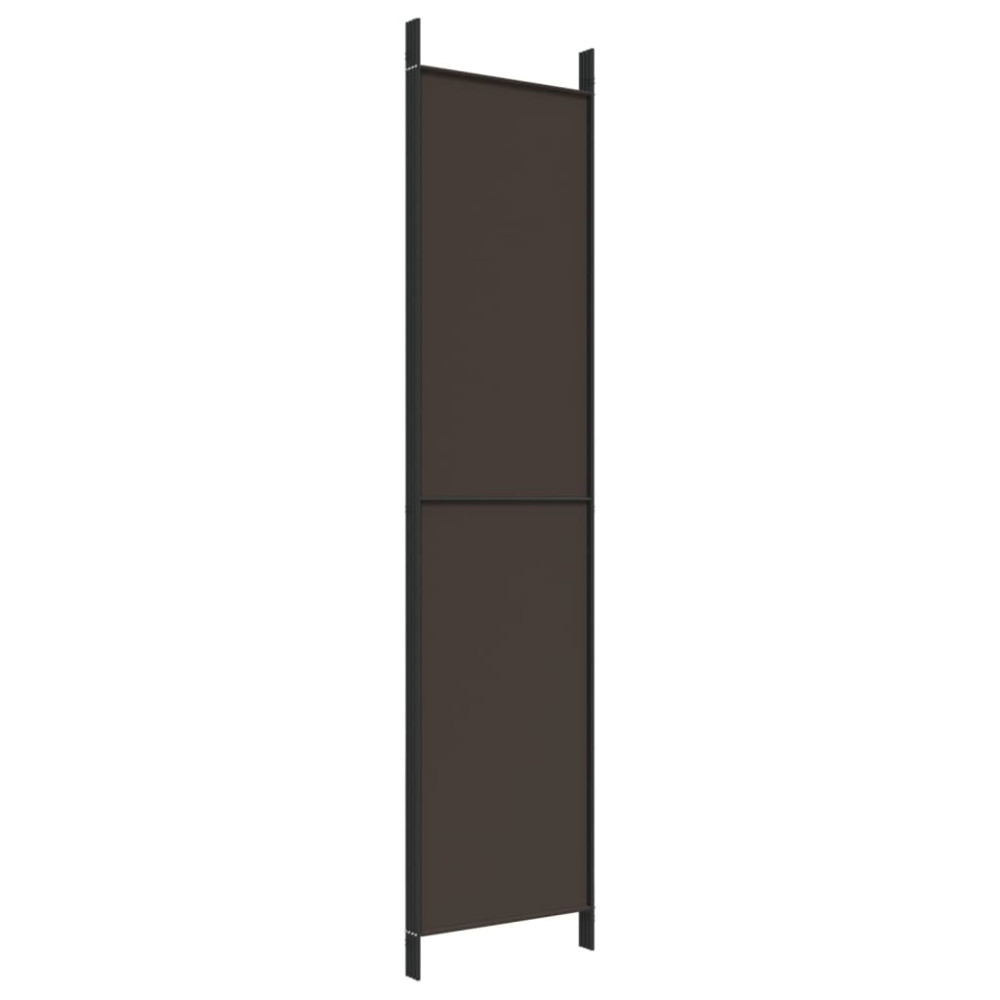 Produktbild för Rumsavdelare 4 paneler brun 200x220 cm tyg