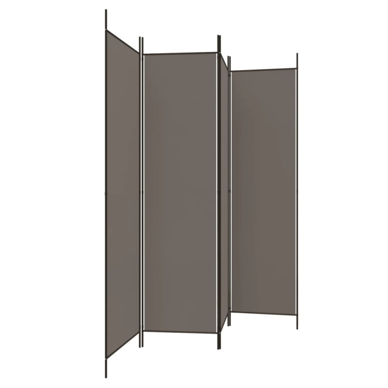 Produktbild för Rumsavdelare 4 paneler antracit 200x220 cm tyg