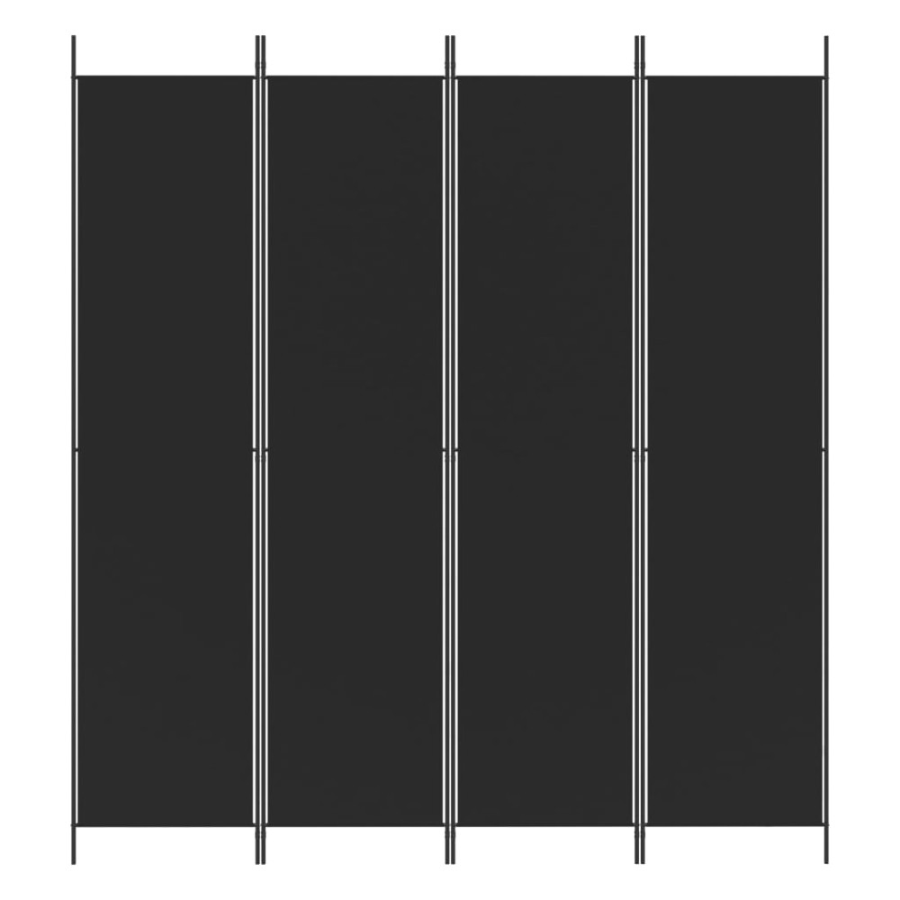 Produktbild för Rumsavdelare 4 paneler svart 200x220 cm tyg