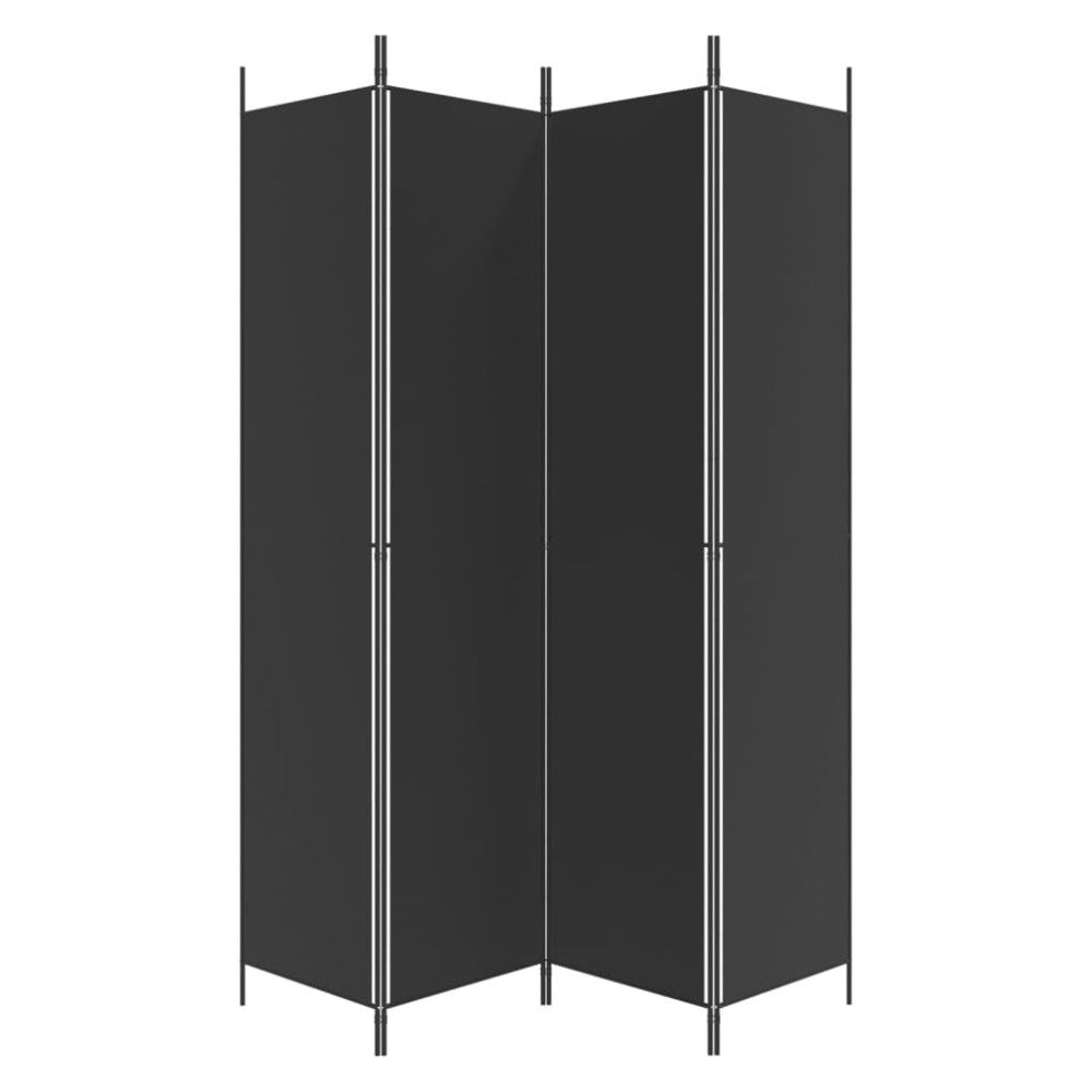 Produktbild för Rumsavdelare 4 paneler svart 200x220 cm tyg