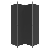 Produktbild för Rumsavdelare 4 paneler svart 200x220 cm tyg
