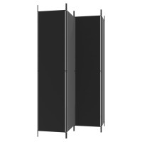 Produktbild för Rumsavdelare 4 paneler svart 200x220 cm tyg