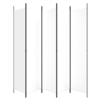 Miniatyr av produktbild för Rumsavdelare 5 paneler vit 250x220 cm tyg