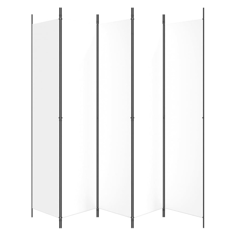 Produktbild för Rumsavdelare 5 paneler vit 250x220 cm tyg