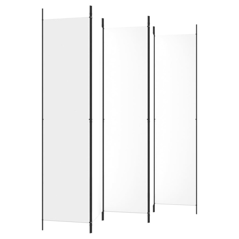Produktbild för Rumsavdelare 5 paneler vit 250x220 cm tyg