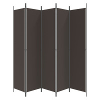 Miniatyr av produktbild för Rumsavdelare 5 paneler brun 250x220 cm tyg