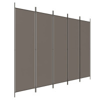 Miniatyr av produktbild för Rumsavdelare 5 paneler antracit 250x220 cm tyg