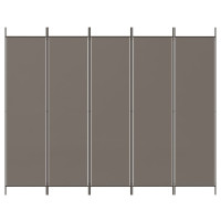 Miniatyr av produktbild för Rumsavdelare 5 paneler antracit 250x220 cm tyg