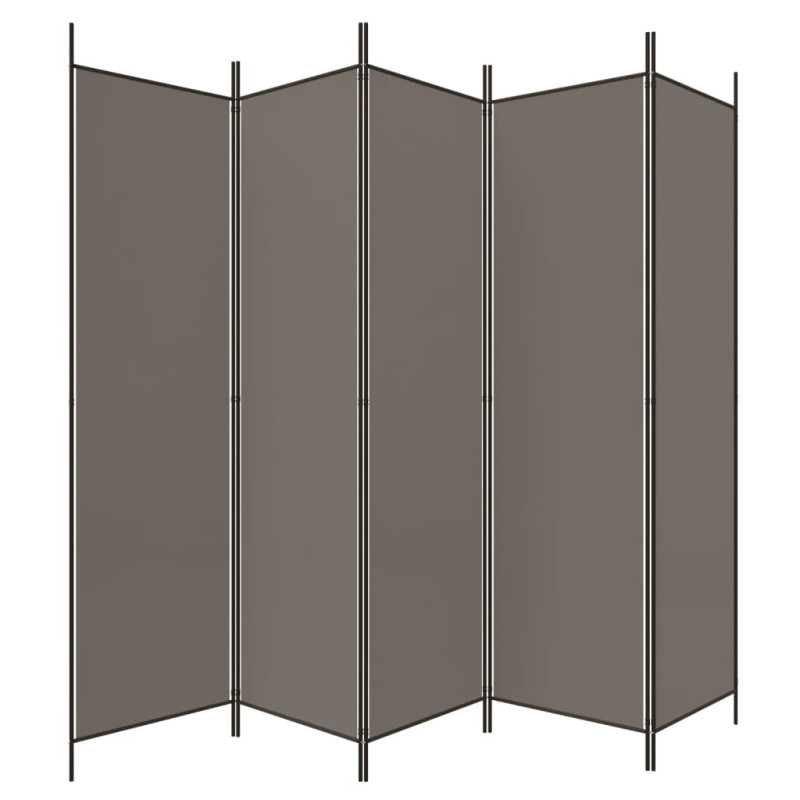Produktbild för Rumsavdelare 5 paneler antracit 250x220 cm tyg