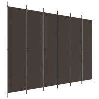 Miniatyr av produktbild för Rumsavdelare 6 paneler brun 300x220 cm tyg