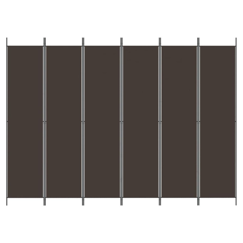 Produktbild för Rumsavdelare 6 paneler brun 300x220 cm tyg