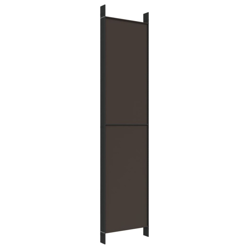 Produktbild för Rumsavdelare 6 paneler brun 300x220 cm tyg