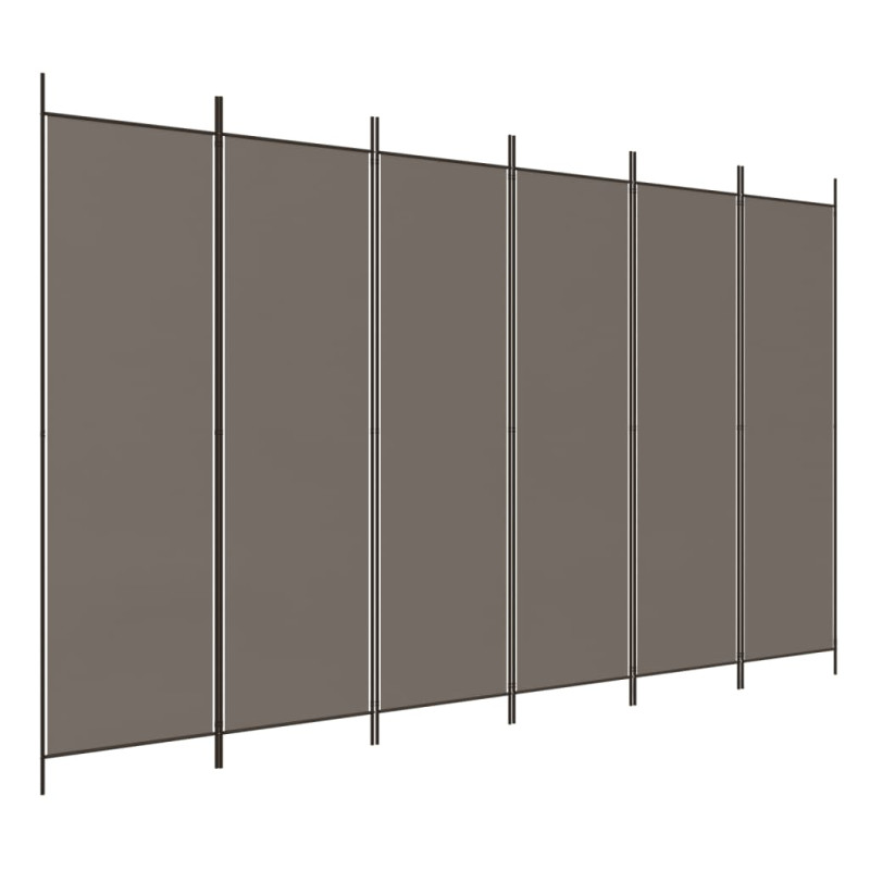 Produktbild för Rumsavdelare 6 paneler antracit 300x220 cm tyg