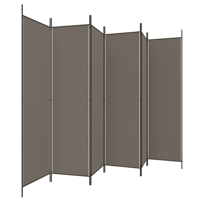 Produktbild för Rumsavdelare 6 paneler antracit 300x220 cm tyg