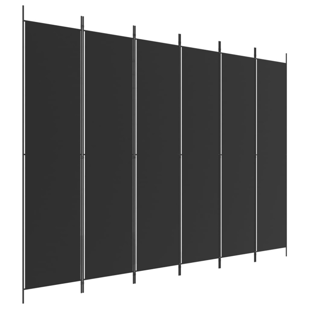 Produktbild för Rumsavdelare 6 paneler svart 300x220 cm tyg