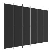 Produktbild för Rumsavdelare 6 paneler svart 300x220 cm tyg