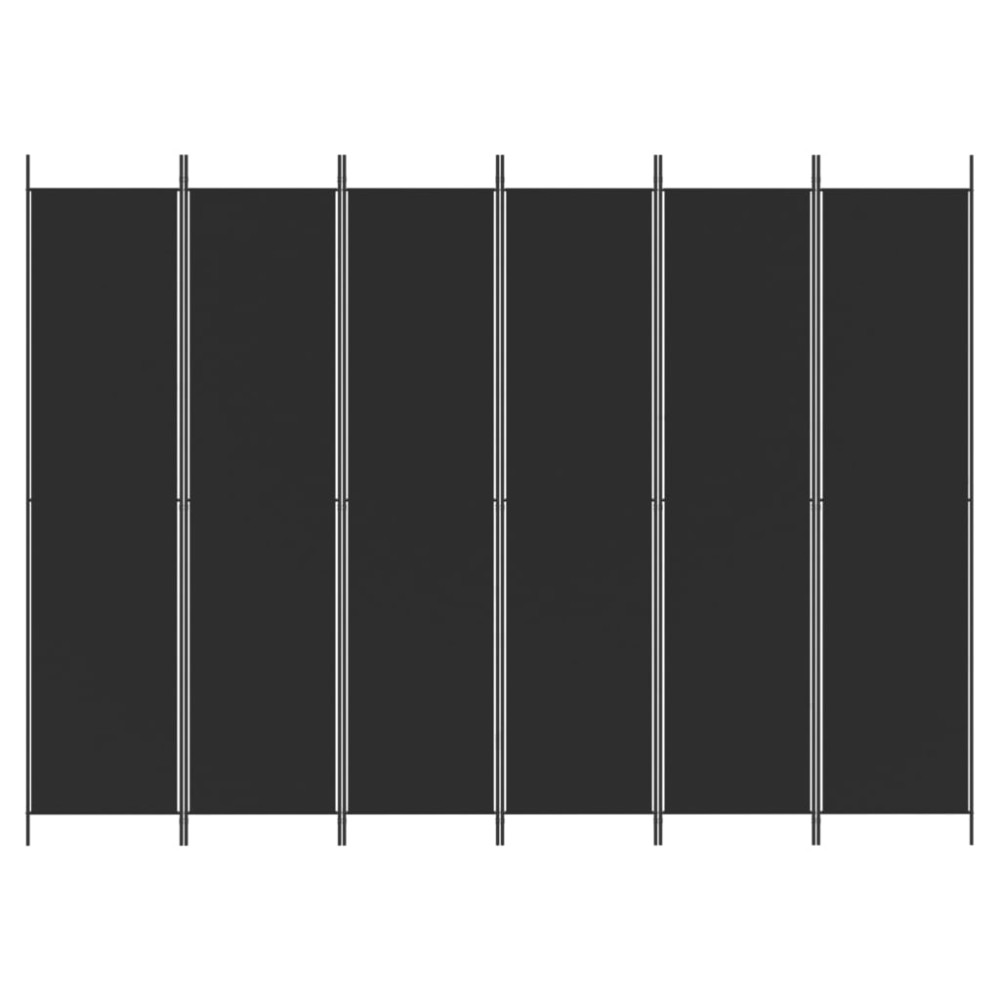 Produktbild för Rumsavdelare 6 paneler svart 300x220 cm tyg