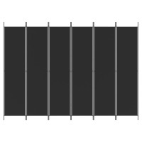 Produktbild för Rumsavdelare 6 paneler svart 300x220 cm tyg