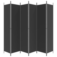 Produktbild för Rumsavdelare 6 paneler svart 300x220 cm tyg