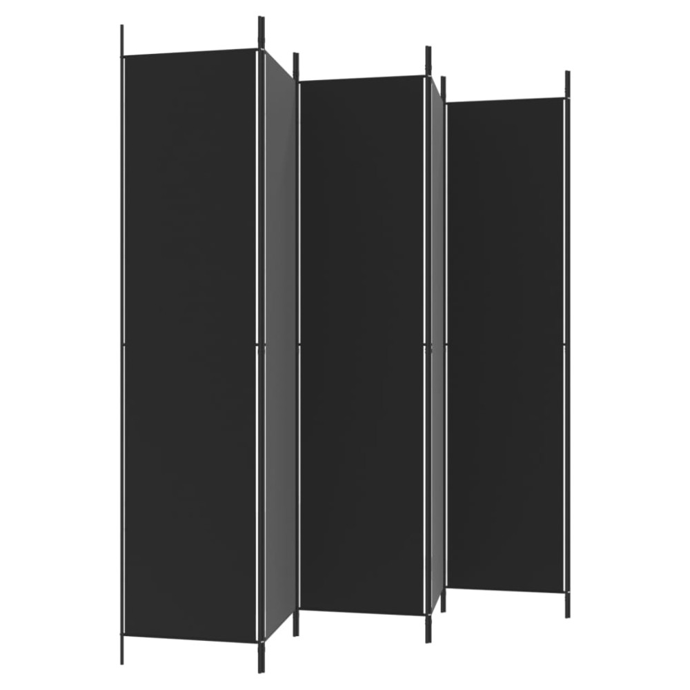 Produktbild för Rumsavdelare 6 paneler svart 300x220 cm tyg
